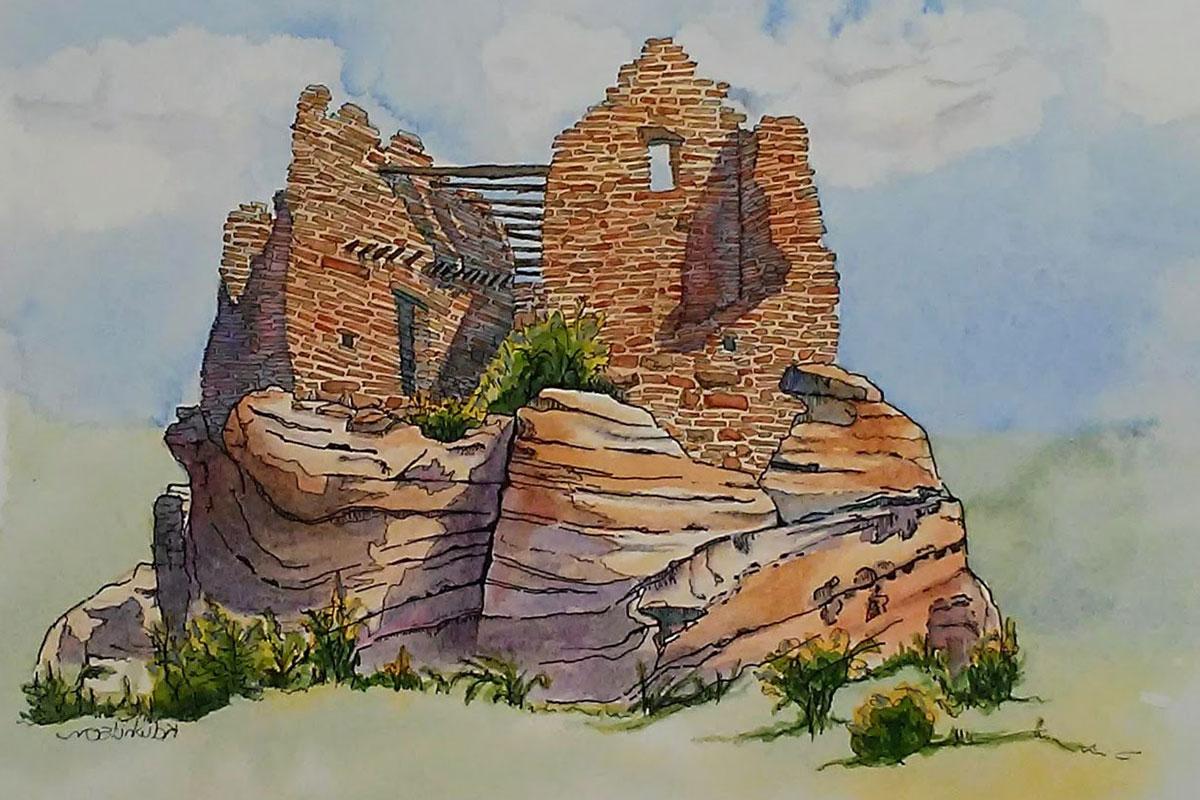 Watercolor of the Citadel by Kathryn Whitson